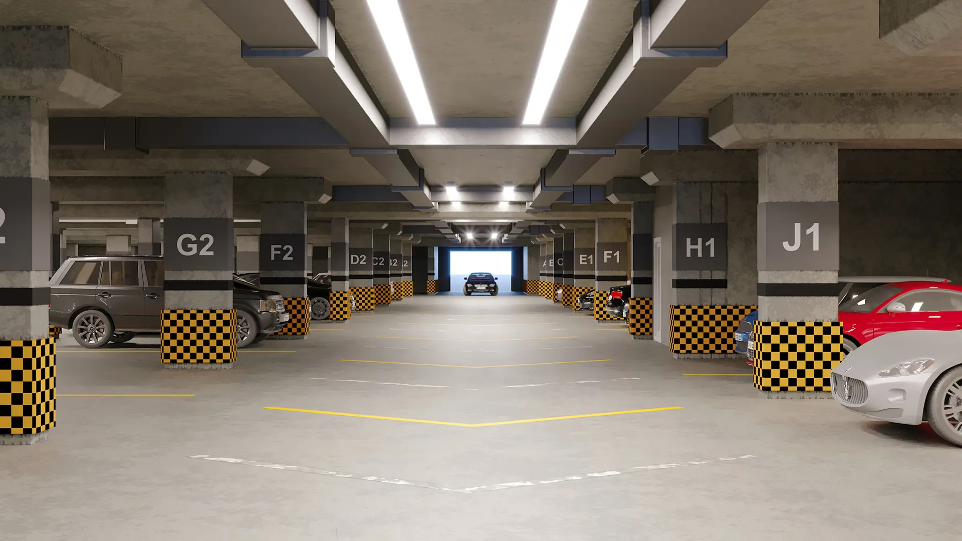 Numaralandırılmış kapalı otopark